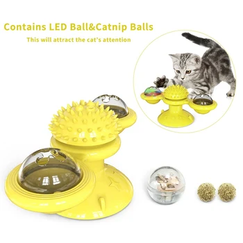 

1pc Pet Funny Interactive Toy Windmill Cat Toy Turntable Funny Cat Toy Pet Supplies Rotating Ball Toy
