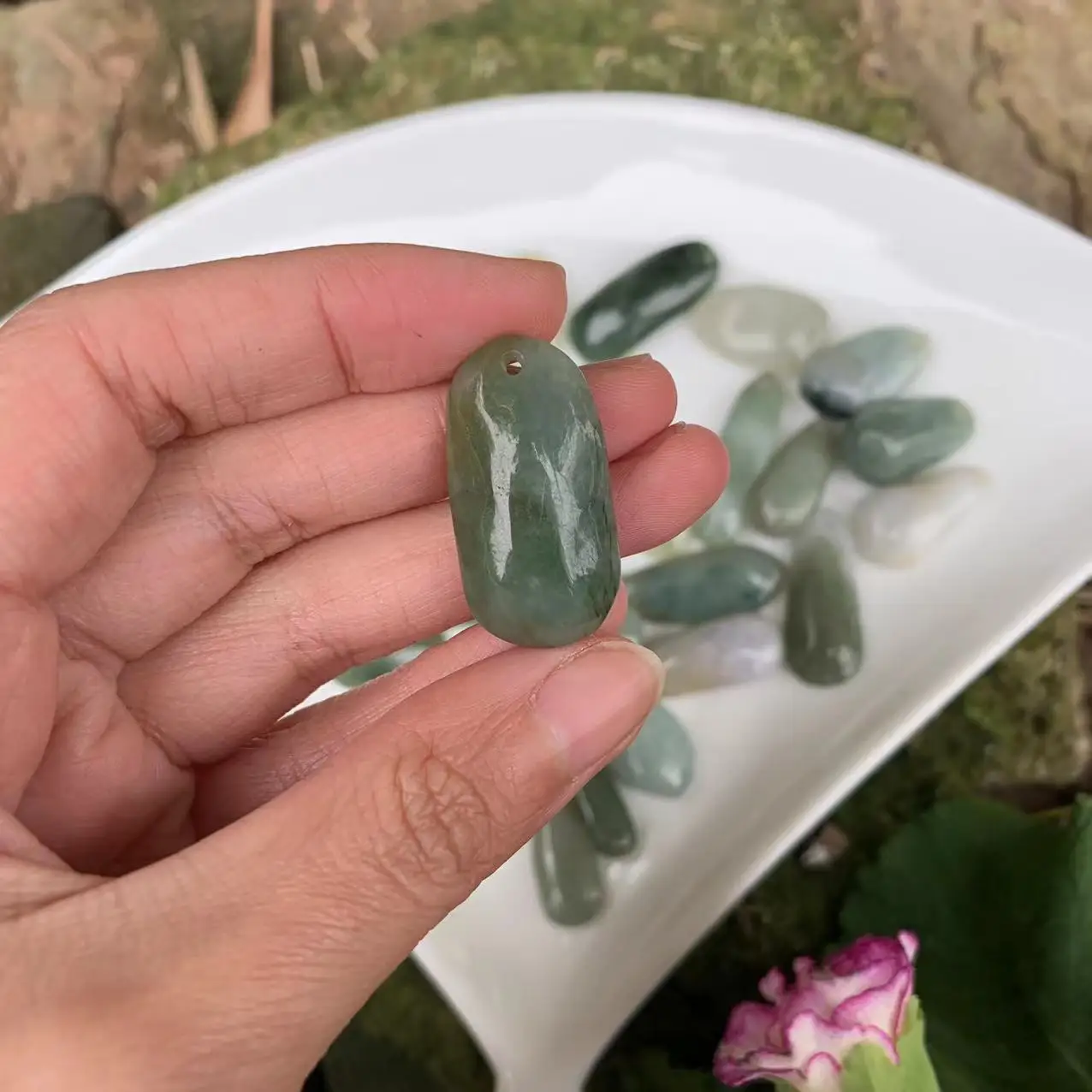 100% Real Natural Burma Jade Necklace Pendant Irregular Green Myanmar Jade Women Children Jewelry Good Luck Best Gift