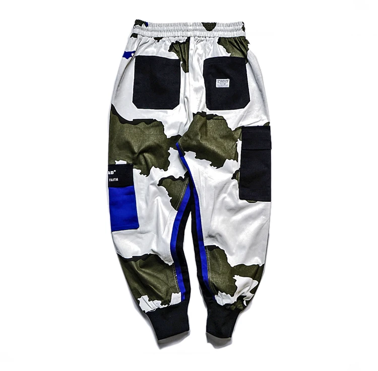 Мужская Уличная Хип-хоп карманы Jogger хлопковые свободные штаны камуфляжные брюки-карандаш повседневные брюки B54