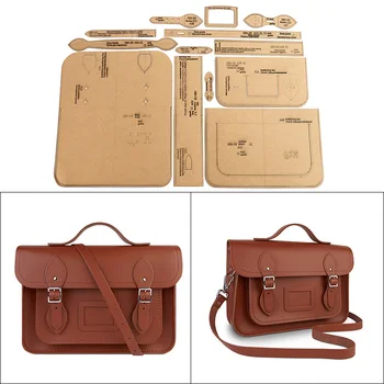 

Leather Messenger Bag Kraft Paper Template Handmade Leather Hand Bag Design Drawing Craft Pattern DIY Sewing Stencils Mold