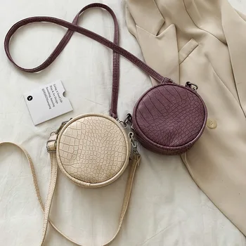 

Mini bag handbags 2020 new fashion crocodile pattern messenger bag ins wild single shoulder small round bag