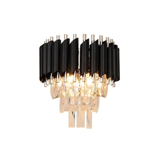Postmodern light luxury crystal wall lamp villa hotel living room simple modern Hong Kong style bedroom bedside | Лампы и освещение