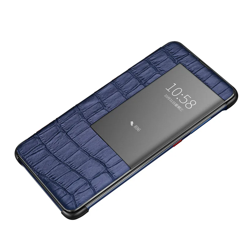 Blue Coque mate 20 mate 20Pro чехол Smart View Window пары Простой модный кожаный флип чехол для huawei mate 20 Pro RS чехол бизнес - Цвет: Blue