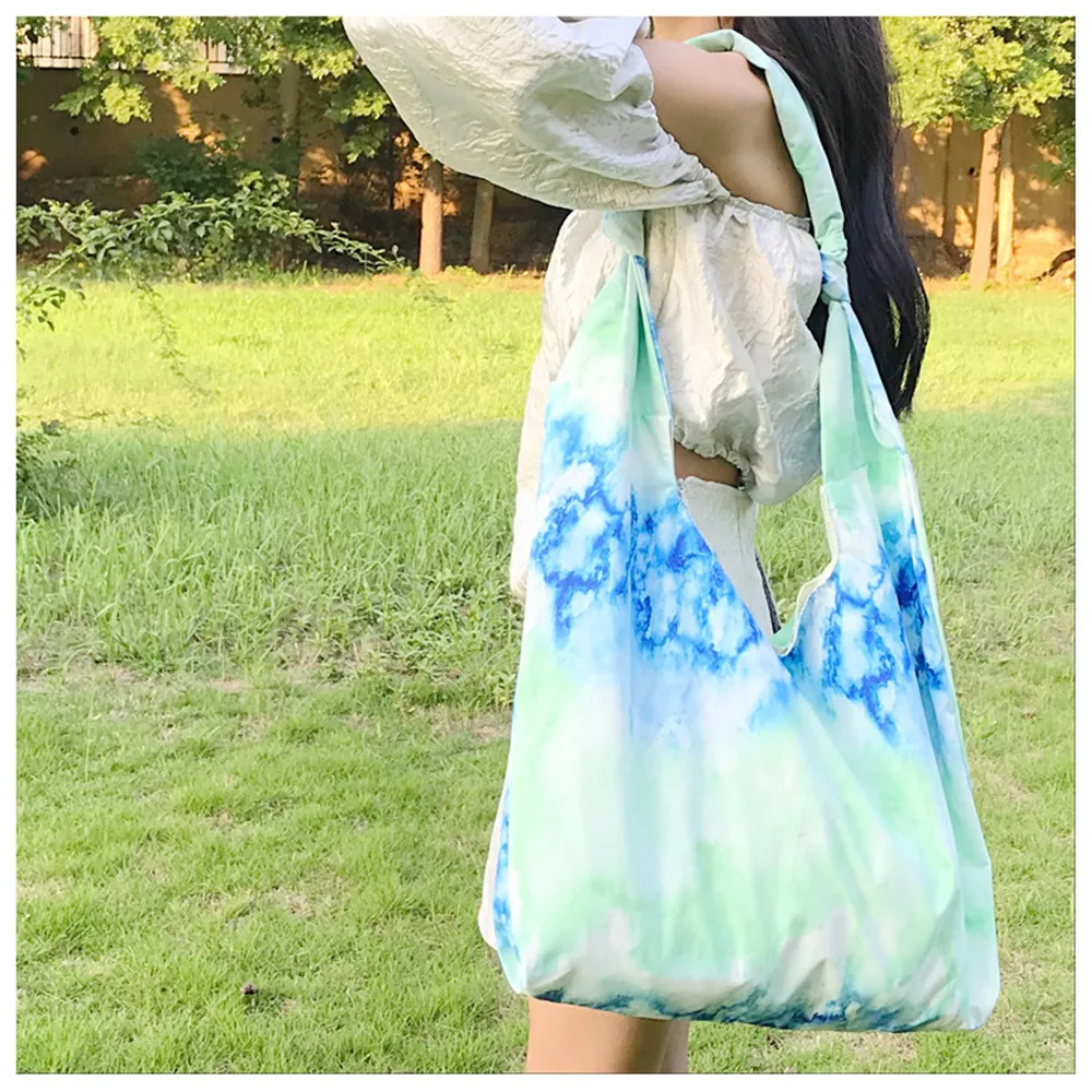 Цветная красящая холщовая Экологичная для шоппинга с ручкой сумка через плечо большая емкость CYB30