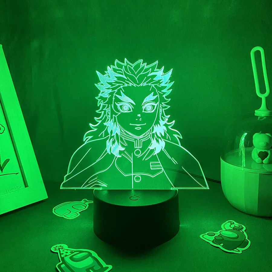 Nouveau Lampe LED 3D de Kyōjurō Rengoku - Anime Demon Slayer