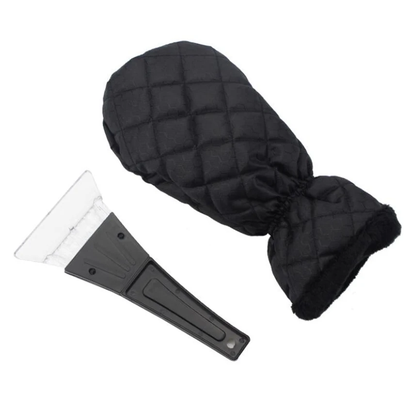 

Car Windshield Ice Scraper with Mitt, Snow Shovel with Plastic Handle and Warm Glove, Winter Frost Removal Cleaning Tool