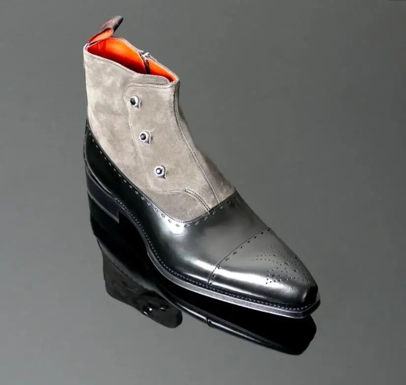 

Men Leather Shoes Low Heel Casual Shoes Dress Shoes Brogue Shoes Spring Ankle Boots Vintage Classic Male Casual PS576