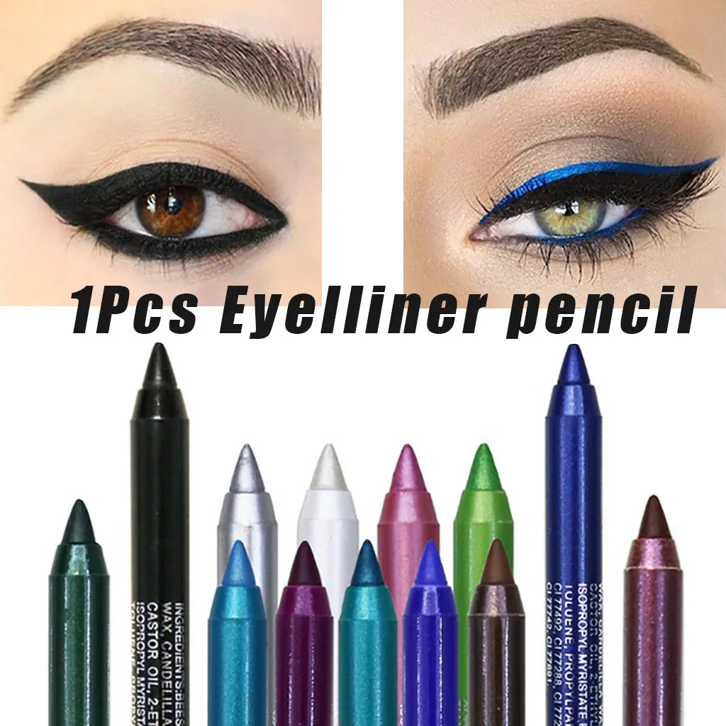 

2 In 1 Metallic Shiny Smoky Eyeliner Eyeshadow 14 Color Waterproof Glitter Colorful Eyeliner Long Lasting Cosmetic Makeup #f