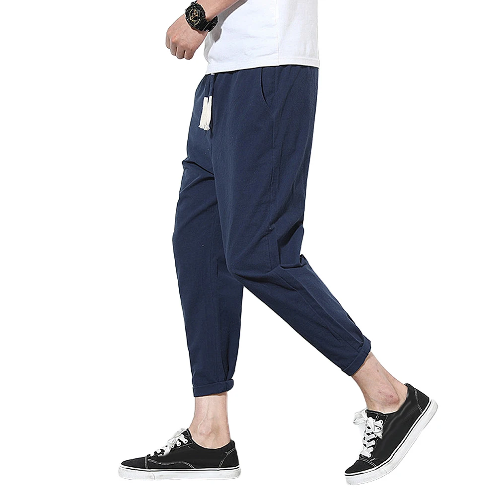 Hot Sale Men Slim-Fit Casual Sports Sweatpants Men Casual Solid Color Ankle Tied Pockets Drawstring Sports Long Pants Trousers best sweatpants for men Sweatpants