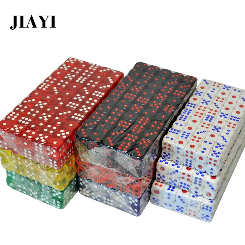 JIAYI казино игральные кости набор 16 мм акриловые пластиковые цифровые игральные кости питьевые игральные кости азартные прозрачные игральные кости 6 сторон покер игральные кости 20 шт./лот