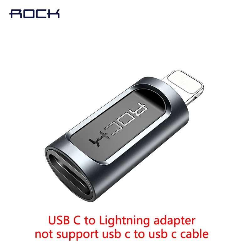 Rock для usb c к lightning адаптер конвертер для iPhone 11 xs xr 8 7 6s plus 5S ipad pro зарядное устройство тип c 8 pin зарядка - Цвет: USB Type-c to IP