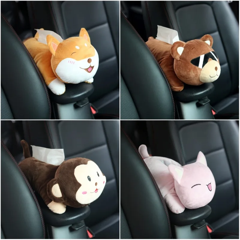 

Cartoon car tissue box car armbox creative plush paper towel paper towel draw chair back