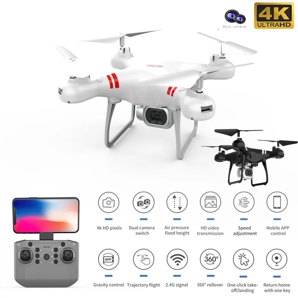 2021 New Drone 4k Camera HD Wifi Transmission Fpv air Pressure Fixed Height four-axis Aircraft Rc Helicopter With | Игрушки и хобби
