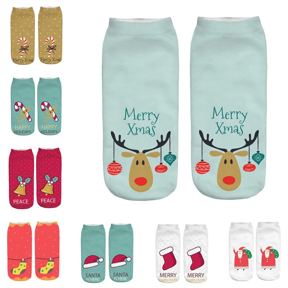 

Women's Socks 3D Cartoon Funny Christmas Crazy Cute Amazing Novelty Print Ankle Cotton Socks Calcetines 8W1