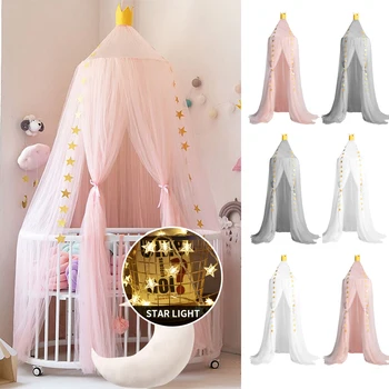 

240X60cm Children's Tent Bed Curtain Hanging Dome Baby Mosquito Net Seal Breathable Girl Hanging Mosquito Net