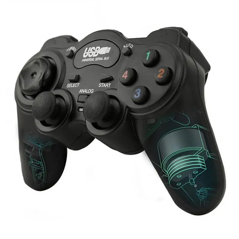 Проводной геймпад джойстик USB2.0 Shock Joypad геймпад игровой контроллер для ПК ноутбук компьютер для Win7/8/10/XP/Vista R20