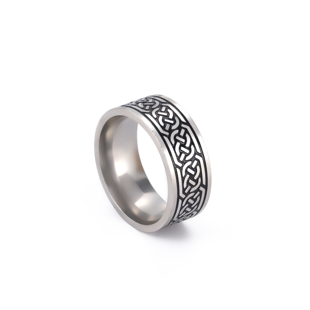 Viking Celtics Knot Stainless Steel Ring Amulet Vintage Signet Finger Rings for Men Women Punk Jewelry High Quality