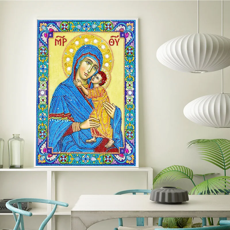 DIY 5D Diamond Mosaic Icon Speical Religion Diamond Embroidery Painting Big Bead Pearl Crystal Glass Sale (10)