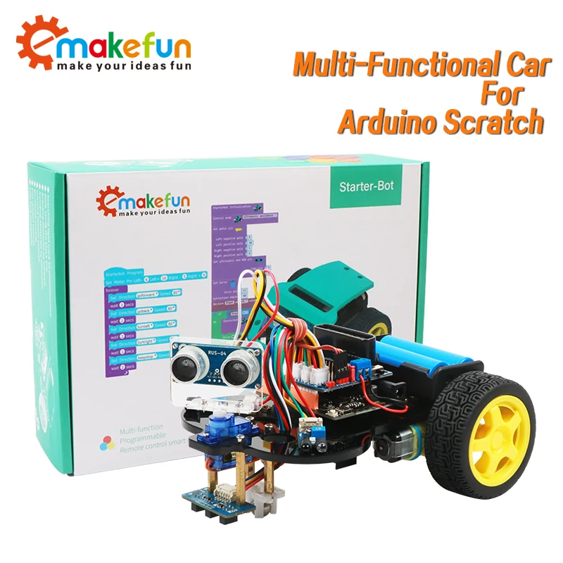 Умный автомобильный стартовый набор роботов для Arduino R3 с обучающим руководством