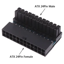 Atx 24pin 90 graus 24 pinos para 24pin adaptador de tomada de alimentação mainboard placa-mãe conectores de alimentação modulares para cabos de alimentação