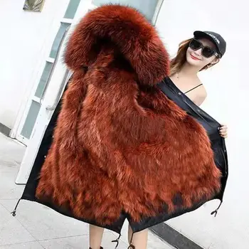 

Winter Women Faux Fox Fur Coat Thick Fluffy Liner Detachable Luxury Fur Jacket Elegant Mujer Bontjas Warm Furry Shaggy Outerwear
