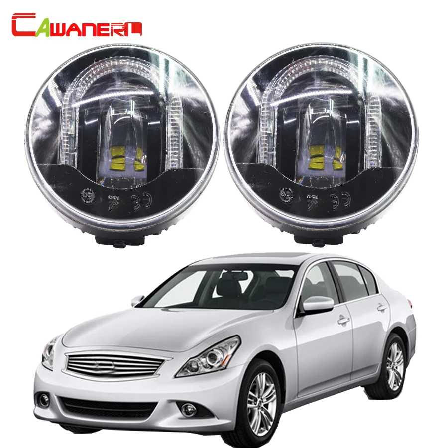 Cawanerl 2 X Car Led Fog Light Drl Daytime Running Lamp High Power For
