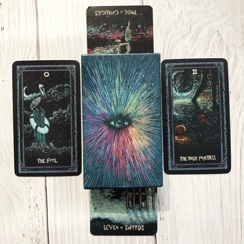 only tarot cards 78+ 1 шт английская DIY Посеребренная Призма видения настольная игра, карты Таро колода гадание подарок - Цвет: only tarot cards