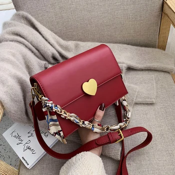 

Toposhine 2020 Ribbon Crossbody Bags For Women Designer Heart Buckle Ladies Shoulder Messenger Bag Female Handbags Drop Shipping