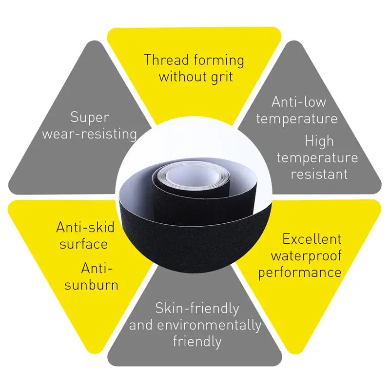 5Mx15Cm Waterproof Anti Slip Tape Stickers For Stairs Floor Bathroom Kitchen Decking Strips(Black