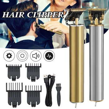 

Professional Digital Hair Trimmer Rechargeable Electric Hair Clipper Men's Cordless Haircut Adjustable Ceramic Blade 4 Combs