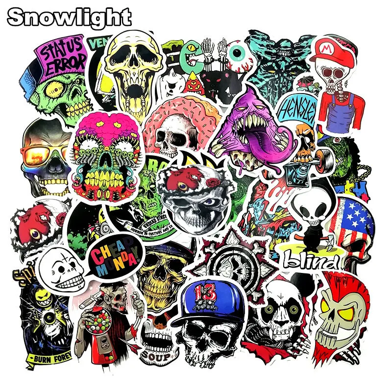 10/30/50pcs/set Terror Series Graffiti Skeleton Stickers For Diy Sticker On Travel Laptop Skateboard Guitar Popular Sticker