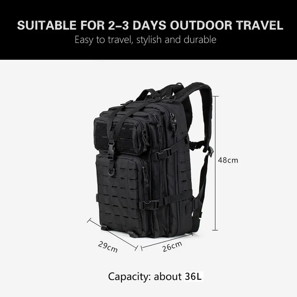 36L military bag men's 3P tactical backpack molle multi-function waterproof outdoor camping shoulde