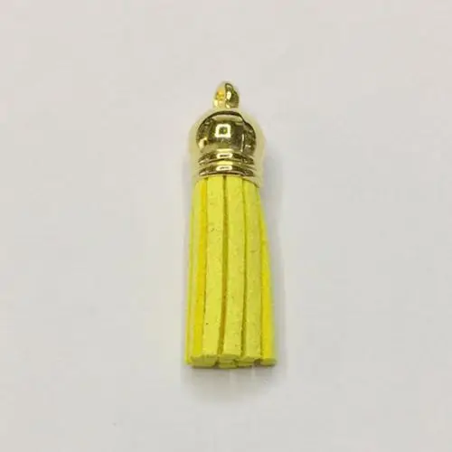 yellow 10 шт./упак. 38 мм Ювелирные Украшения Сделай Сам аксессуары материал красочный корейский бархат одежда с кисточками брелок аксессуары для сумки отделка - Цвет: yellow