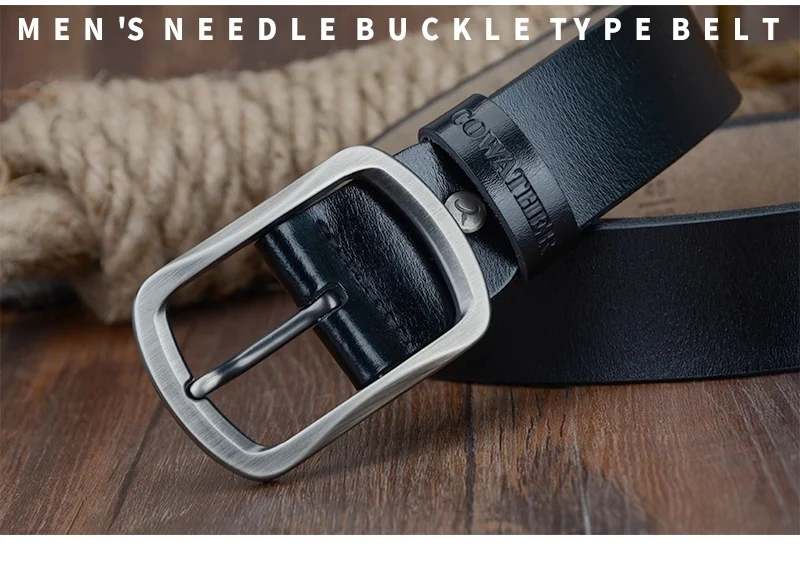 COWATHER cowhide genuine leather belts for men brand Strap male pin buckle vintage jeans belt 100-150 cm long waist 30-52 XF001 leather belt
