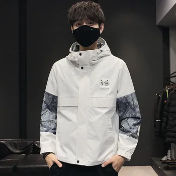 

2020 Autumn & Winter New Arrival Zipper Jacket Men's Stitching Pocket Loose Hooded Casual Jacket Plus Size Free Shipping