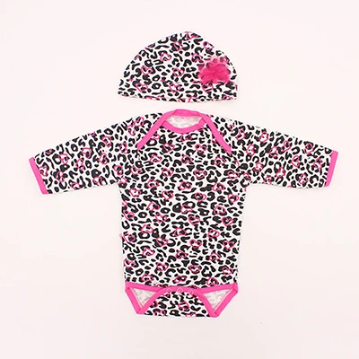 55cm LeopardPrint Детская одежда для новорожденных 45 см для кукол Модный комплект одежды аксессуары для кукол Reborn Baby Doll аксессуары 45-A1 детская одежда - Цвет: 55cm LeopardPrint