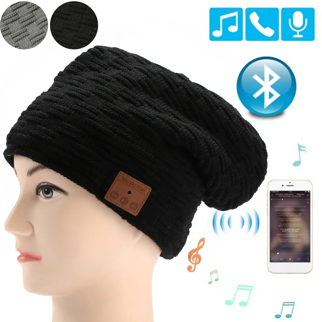 Mosunx портативные беспроводные Bluetooth наушники смарт-гарнитура с микрофоном зимняя наружная Музыкальная шляпа