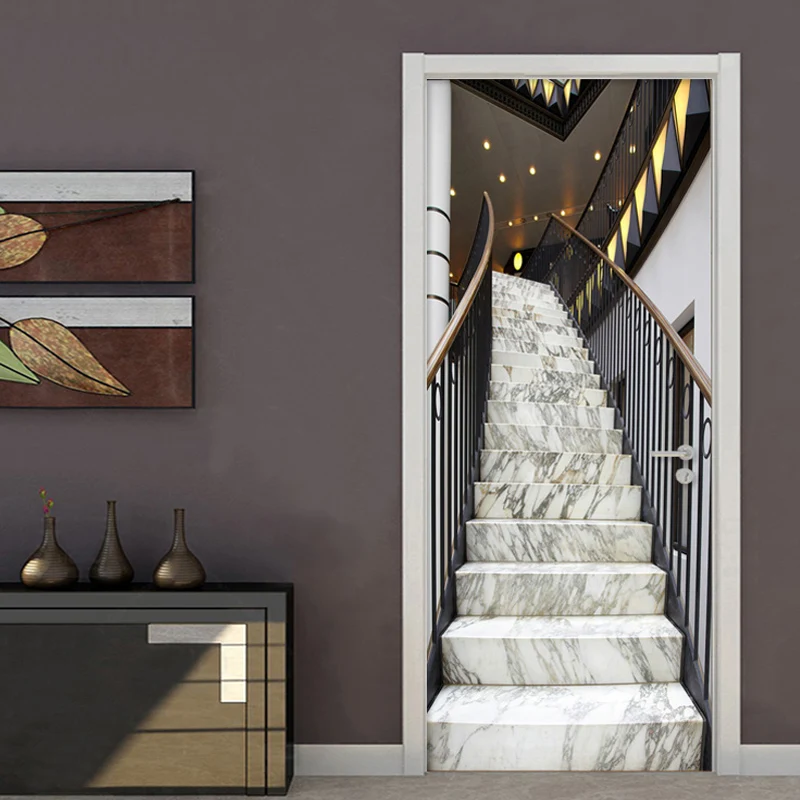 Современные креативные 3D стерео мраморные наклейки на двери гостиную гостиницу
