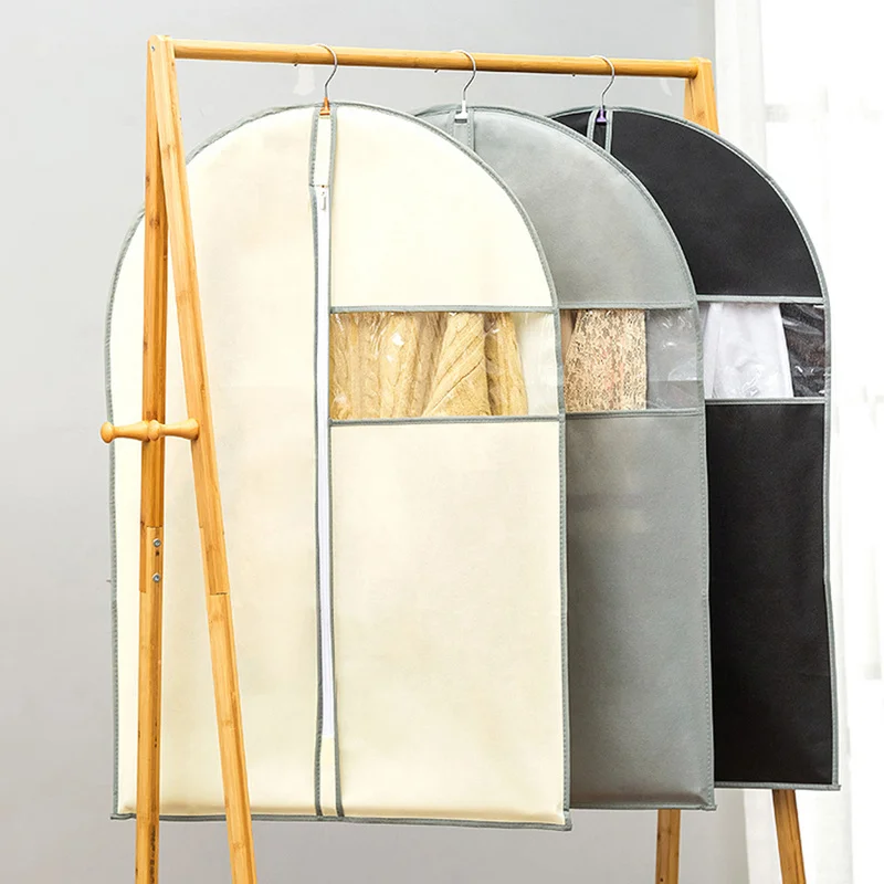 

1pc Dustproof Cover Non-woven Fabric Cover Dust Cover for Home Clothes Hanging Type Protective Suit Storage Bag Closet Organizer