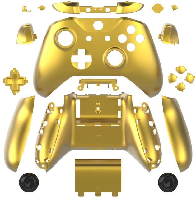 Plating Case Housing Full Shell Faceplates ABXY Buttons RB LB Bumpers Back Rails for Xbox One S Slim 3.5mm Headphone Jack