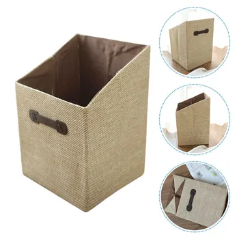 

1pc Hand-woven Storage Basket Folding Storage Basket Sundries Bucket for Shop Home Room Office