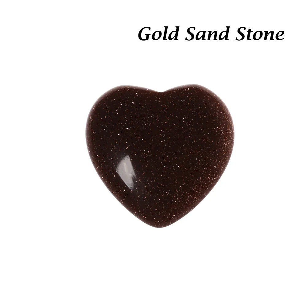 Gold Sand Stone Натуральный кварц в форме сердца Кристалл Рейки минералы чакра Целебный Камень ручной работы ювелирные изделия подвеска из драгоценных камней подарок DIY домашний декор - Цвет: Gold Sand Stone