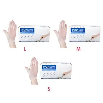 

100Pcs/Box Disposable PVC Clear Vinyl Gloves Powder Free Food Grade Safety Protective Hand Cover for Examination