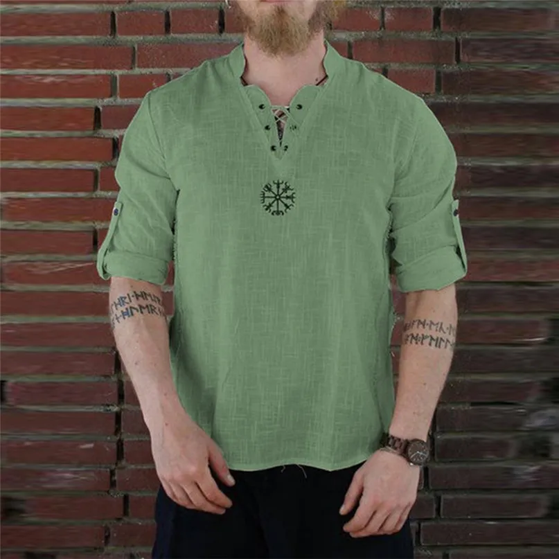 Men's Summer New Style Fashionable Running t-shirt Personality Cotton-linen Pure Longsleeved Top #2L29 (3)