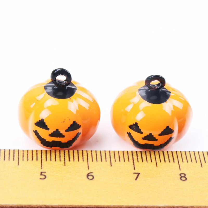 Jingle Bells 5pcs Pumpkin Halloween Festival Ornament Metal Bell For Home Party Tree Pendant Decoration DIY 19x19mm