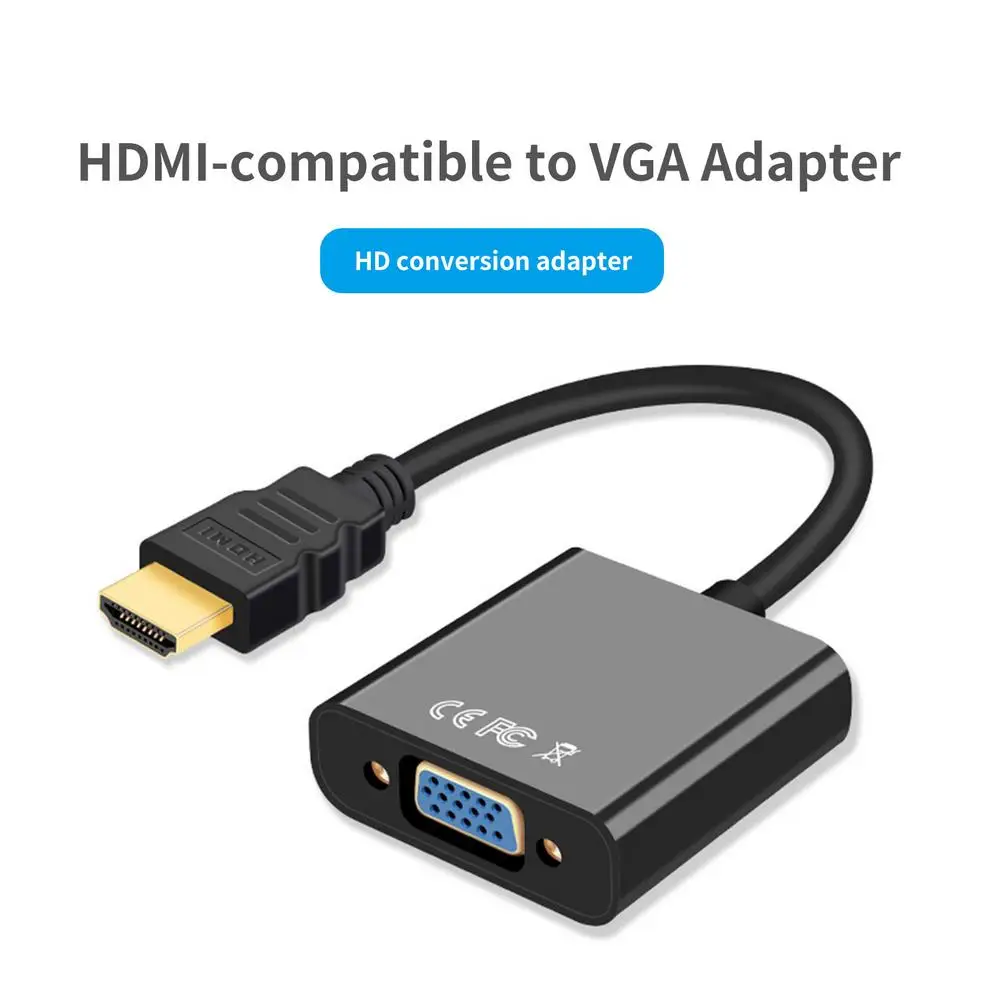 1080P совместимому с HDMI к VGA Кабель-адаптер конвертер Папа-мама адаптер для