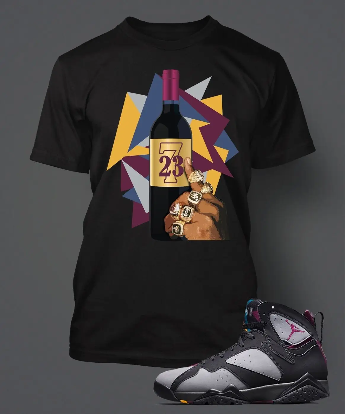 T Shirt to match Ari jordon 7 RETRO &quotBORDEAUX Pro Club t Sizes S-7XL Black Male Hip Hop funny Tee Shirts cheap wholesale | Мужская