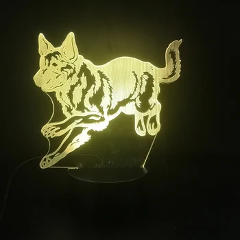 

Dropship Shepherd Dog 3D Lamp Unique Present for Infant Battery Powered Bright Base Colorful with Remote Led Night Light Lamp