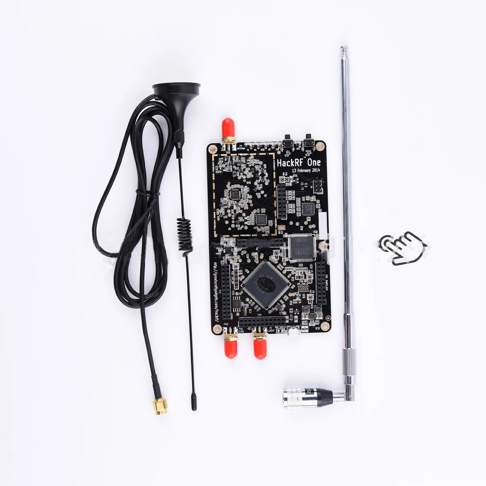 TZT HackRF One SDR макетная плата 1 МГц-6 ГГц с антеннами и акриловой оболочкой незавершенная