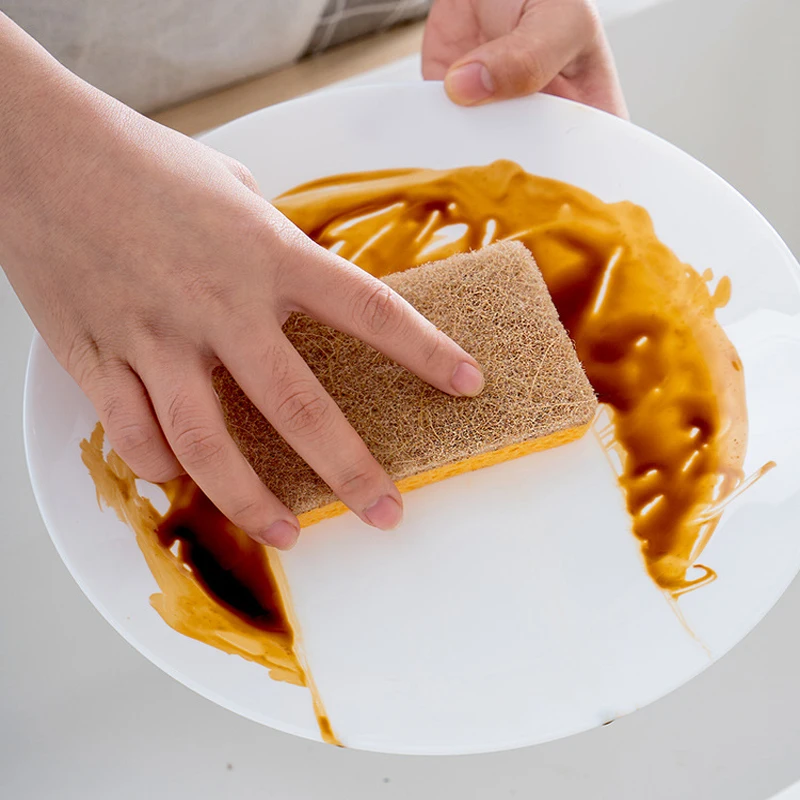 Esponja ecológica Natural respetuosa con el medio ambiente para lavar la cocina artículos pequeños utensilios de limpieza del hogar lavavajillas 6 Venta de cadena de bolas online Esponja ecológica Natural respetuosa con el medio ambiente para lavar la cocina artículos pequeños utensilios de limpieza del hogar lavavajillas - Imagen 4
